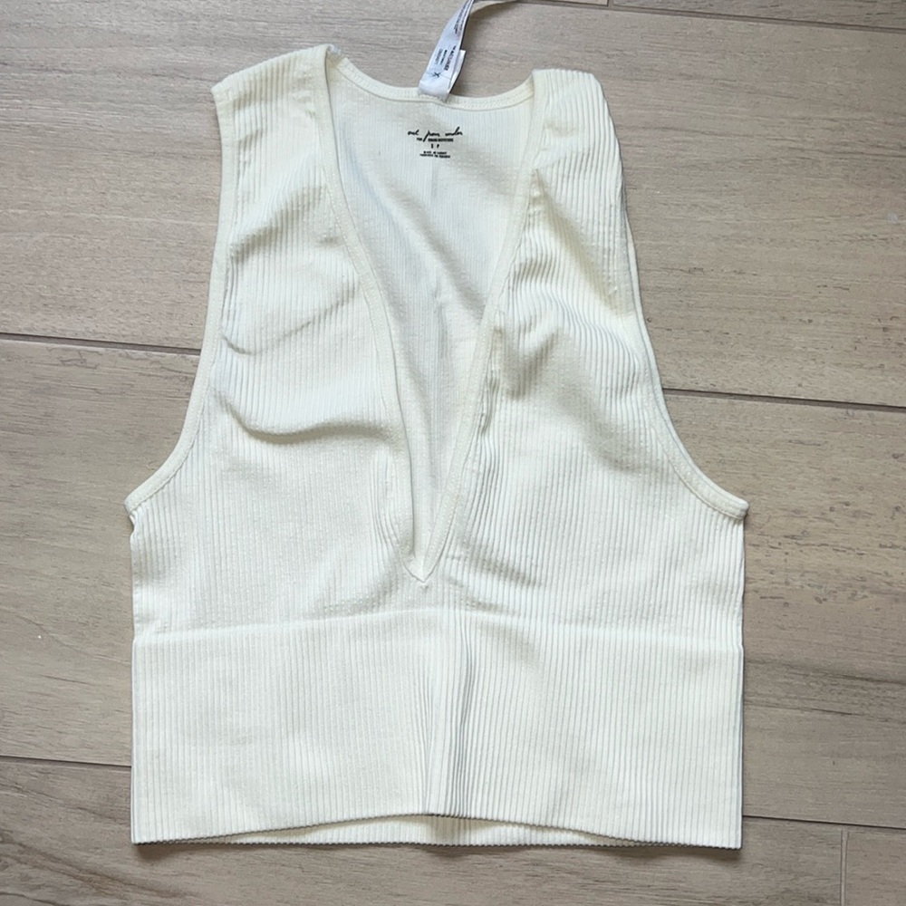 out from under v neck crop top